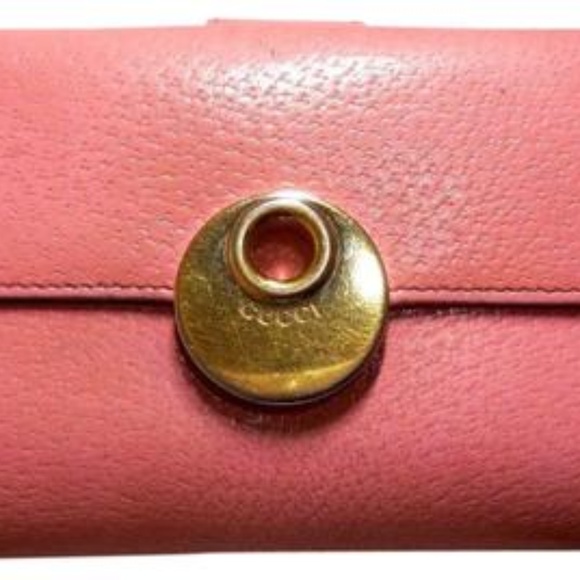 Gucci Pink Leather 'Eclipse' Style XL Gold Disk - Picture 2 of 8
